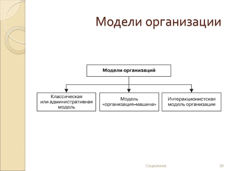 Модели организации Социология 38